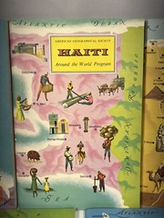 Lot of 5 Vintage Around the World Program Books 1964 & RARE World Map Geographic