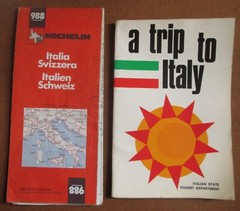 3 x Vintage Folding Road Maps Italy & Switzerland + Guide Book Job Lot Bundle