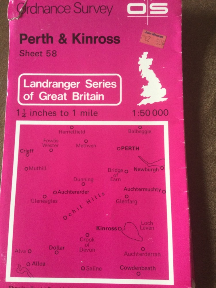 Ordnance survey map sheet 58 Perth & Kinross