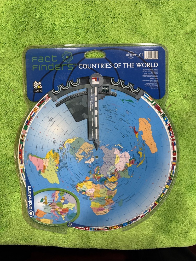 Countries of The World Interactive Geography Fact Finder Map Wheel – Rare Find