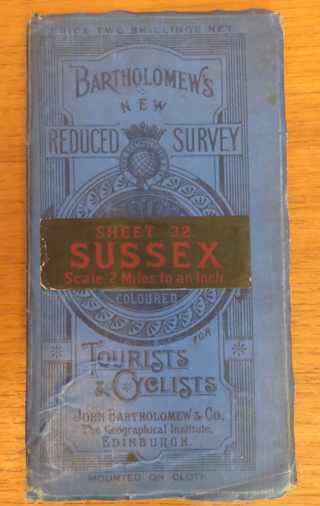 Vintage Bartholomew’s Ordnance Reduced Survey Map Sheet 32 Sussex Cloth Map