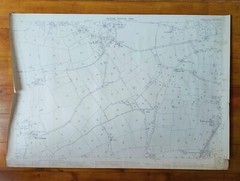 VINTAGE 1904 ORDNANCE SURVEY ROLLED MAP WESTHORPE 104CM X 73CM