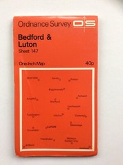 Vintage Ordnance Survey Map No. 147 Bedford & Luton