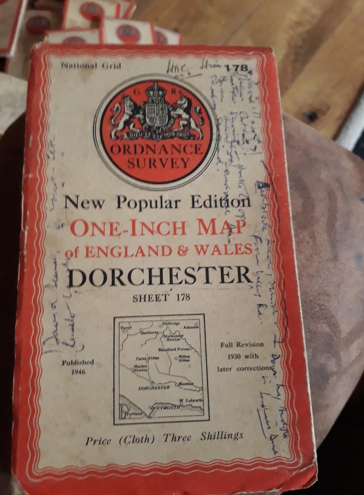 Ordnance Survey New Popular Edition 1″ Dorchester 178 (cloth) 1947