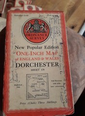 Ordnance Survey New Popular Edition 1″ Dorchester 178 (cloth) 1947