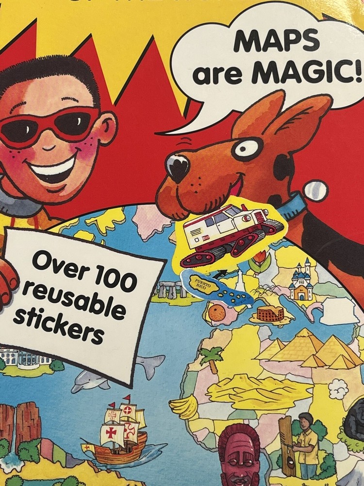 1992 Rand McNally Sticker Atlas of the World – Reusable Stickers – USED Vintage