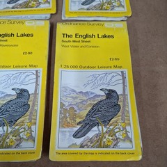 Vintage English Lakes Ordnance Survey Maps.Set of 4