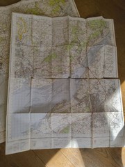 OS Ordnance Survey One Inch Cloth Map, Bristol Newport 155 1946