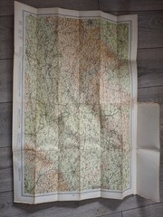 Bartholomew Map Half-incH Great-Britain OXFORD No.14 On Cloth