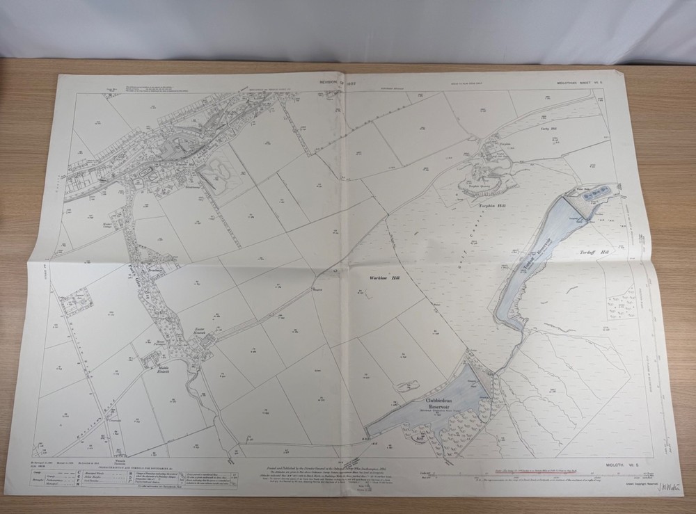 Ordnance Survey 25 Inch Map Midlothian Sheet VII.5 Edinburgh Torphin 1934 OS