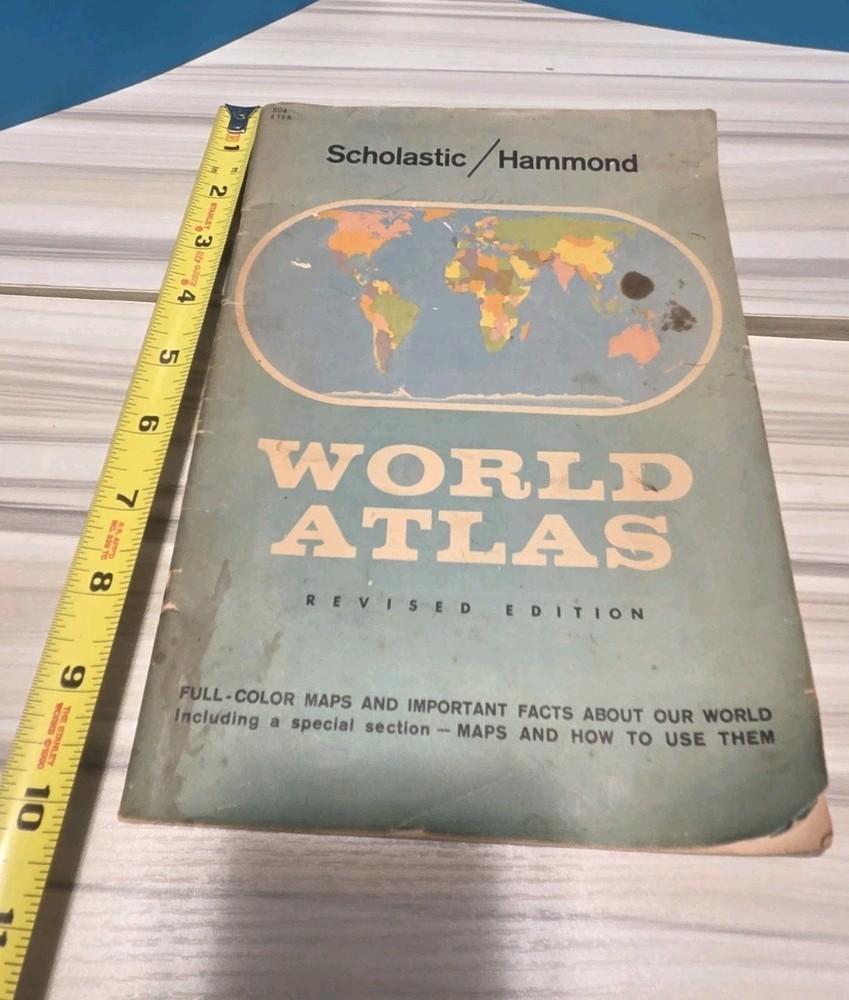 Atlas 1962 Scholastic/Hammond World Atlas Revised Edition Vintage