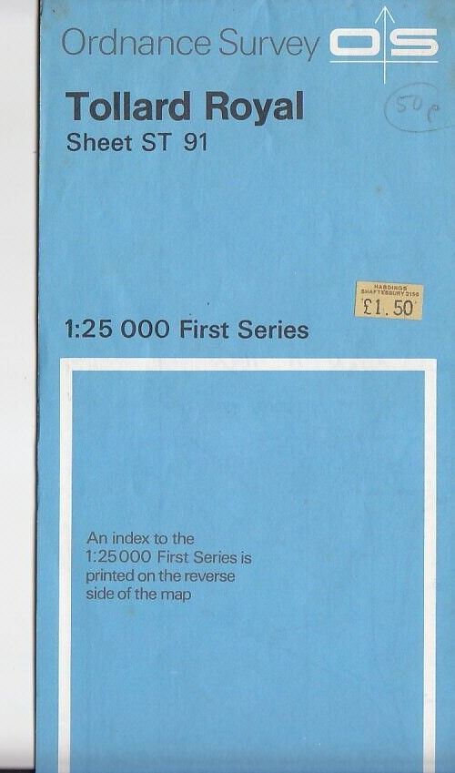 Ordnance Survey (OS) 1:25,000 First Series Map Sheet ST 91 Tollard Royal