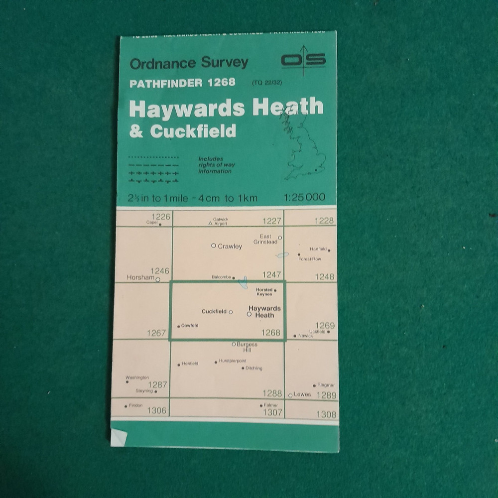 OS PATHFINDER 1268 HAYWARDS HEATH & CUCKFIELD WALKERS MAP 1:25 000 SCALE