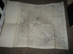 1948 vintage OS Ordnance Survey 1:25,000 Linen backed Sheet 44/04 Keighley