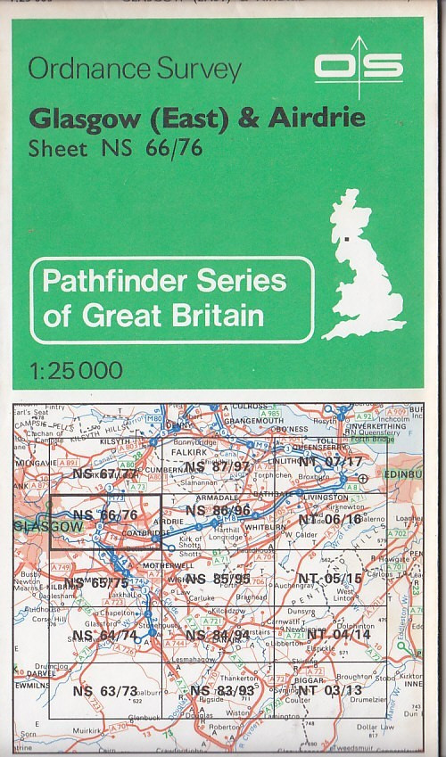 Ordnance Survey Map 1:25000 Pathfinder Sheet NS 66/76 Glasgow (East) & Airdrie