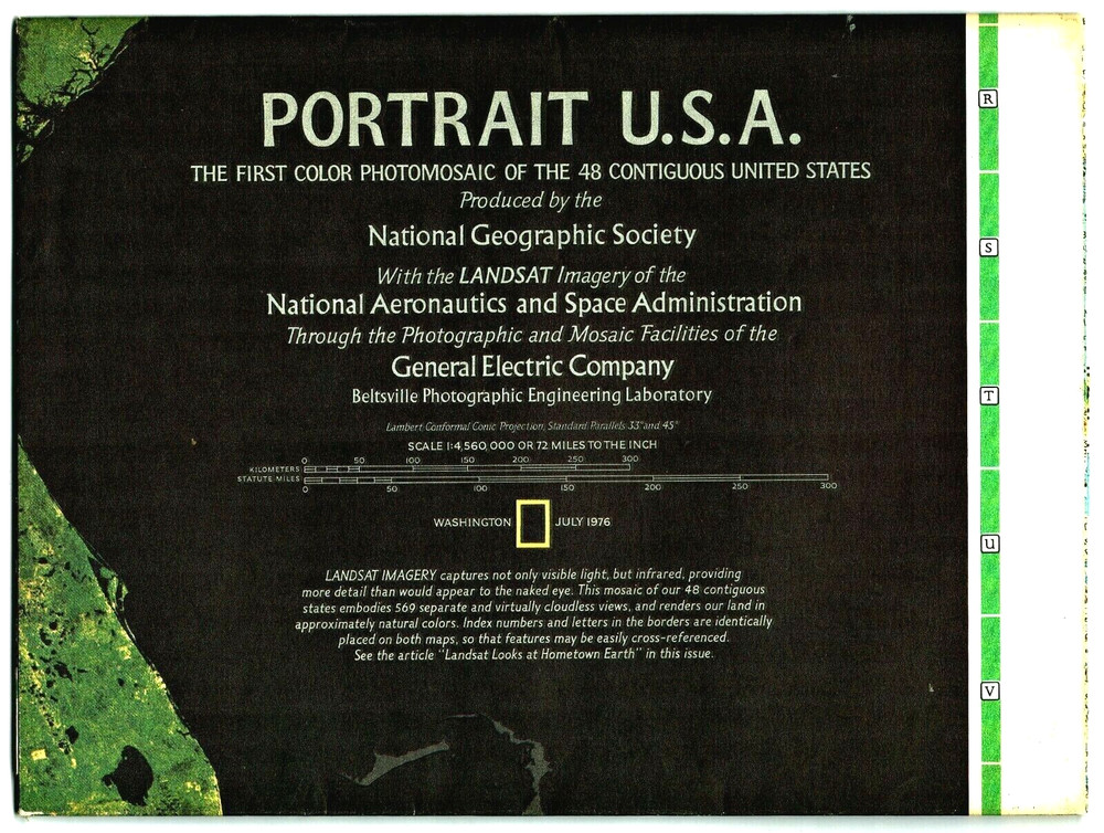 JULY 1976 PORTRAIT USA The 1st landmark colour satellite mosaic of the States