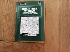 BRAINTREE WITHAM Hatfield Peverel fold out street map Black/White