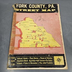 York County Pennsylvania Street Map ADC Of Alexandria 1980’s