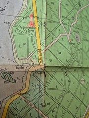 Vintage Berlin Streetmap Showing Sector Boundary
