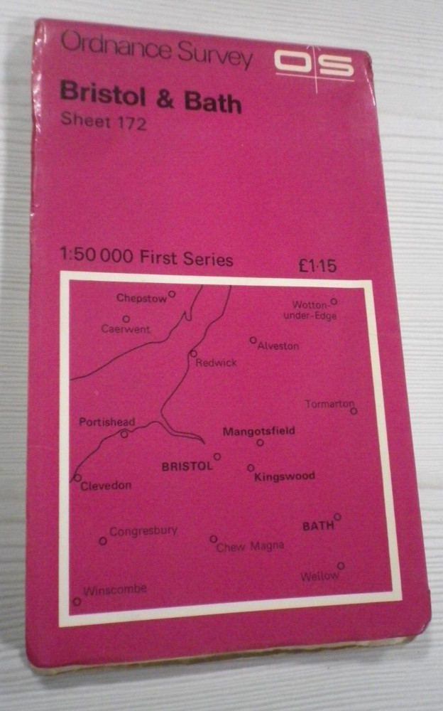 Ordnance Survey Map 1:50,000 Sheet 172 Bristol and Bath