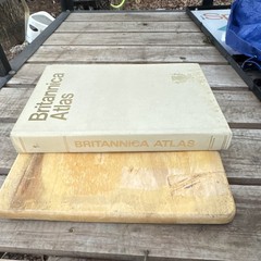 Britannica Atlas Hardcover Atlas Book w/ “Property of U.S. Navy” Stamps
