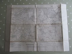 VINTAGE OS MAP OF BUCKS GREEN AREA SUSSEX 1914 EDITION – SIX INCHES TO ONE MILE