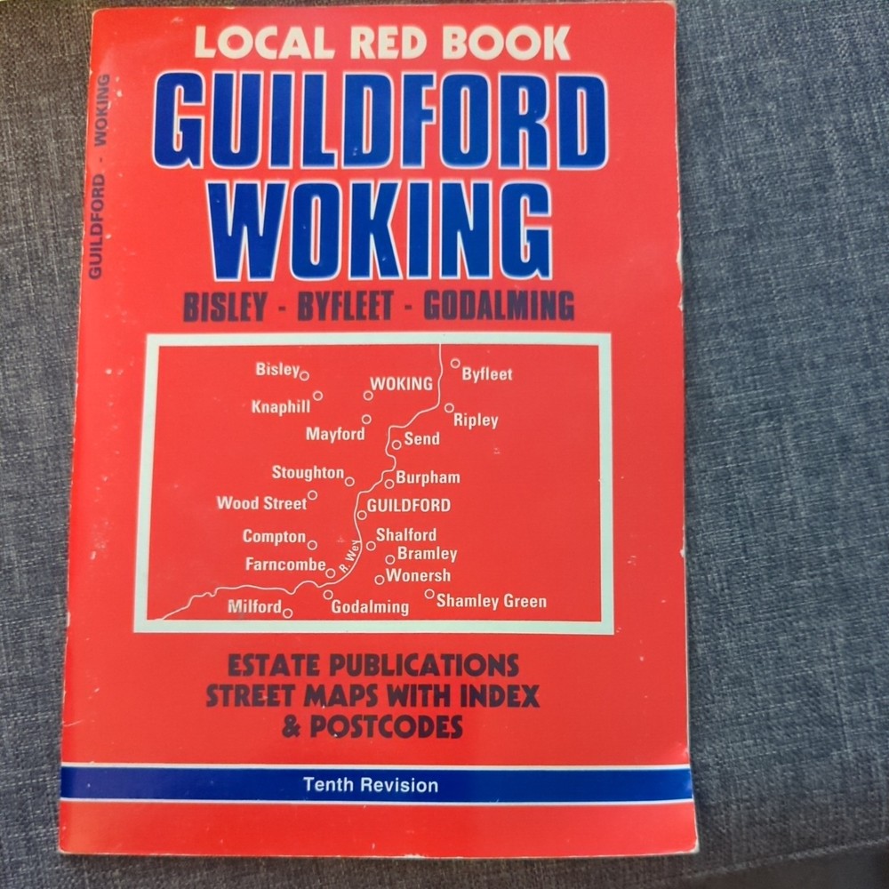 Local Red Book GUILDFORD WOKING Street Maps 10th Revision PB Book VGC