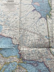 National Geographic Magazine Paper Map Of Central Canada 1963 Vintage Geography
