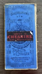 Vintage Bartholomew’s Cloth Map Of Cheshire