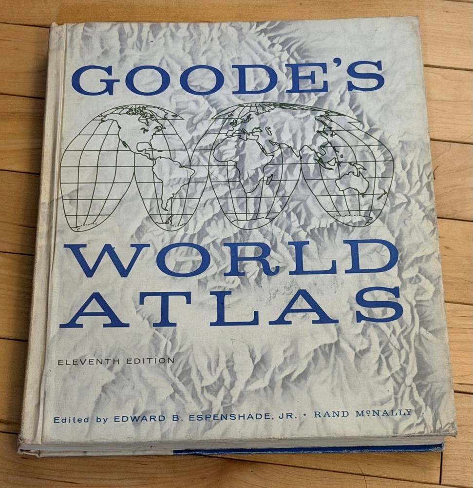 1960 Goode’s World Atlas 11th Edition Fifth Printing Rand McNally Hardcover