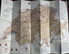 Switzerland Official Road Map 1966 Swiss National Tourist Office