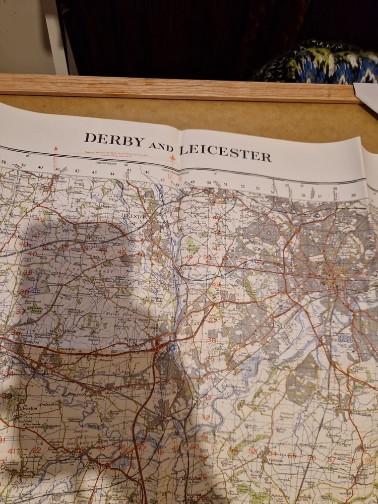 Ordnance Survey Map Of Great Britian – DERBY AND LEICESTER – 1962 – 1/63360