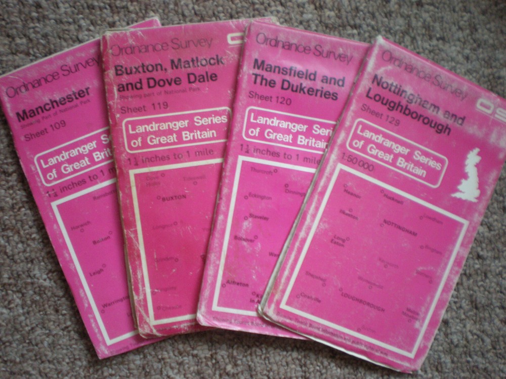 109 119 120 129 BUXTON MANSFIELD NOTTINGHAM LANDRANGER OS ORDNANCE SURVEY MAPS