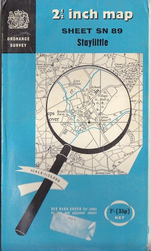 Ordnance Survey (OS) 1:25,000 First Series Map Sheet SN 89 Staylittle