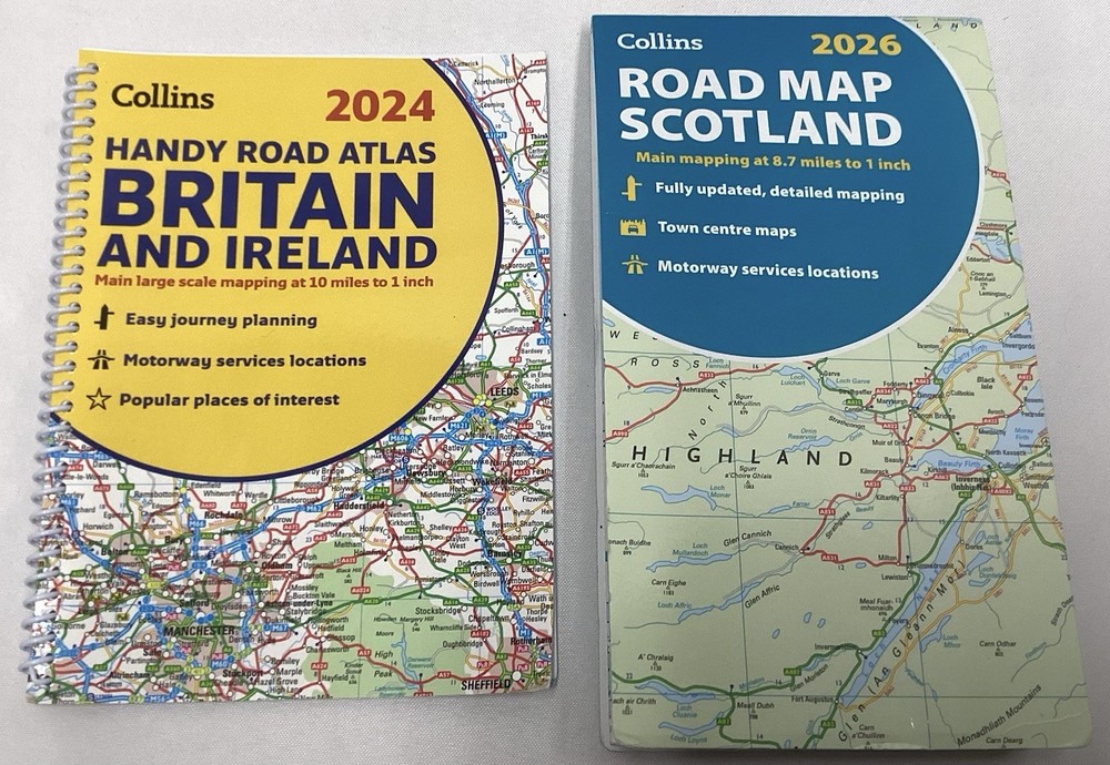 Collins 2026 Road Map SCOTLAND & Collins 2024 Handy Road Atlas BRITAIN & IRELAND