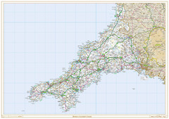 Old County Map of Cornwall , Traditional Boundary Map of Cornwall (pre-1974)