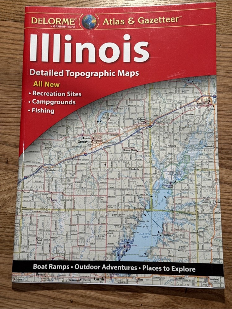 DeLorme Illinois Atlas & Gazetteer Topographic Maps Back Roads 2022 7th Edition