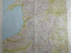 Vintage Bartholomew’s RAC Motoring Map of Wales dated 1965