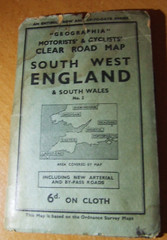 Three Maps on Linen, Blackburn/Burnley, Vale of Severn and South-West England.
