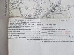 VINTAGE OS MAP OF ROE GREEN AREA HERTFORDSHIRE DATED 1925 SIX INCHES TO ONE MILE