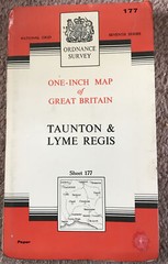 Taunton & Lyme Regis Ordnance Survey 1″ map Sheet 177 Paper 7th series 1965