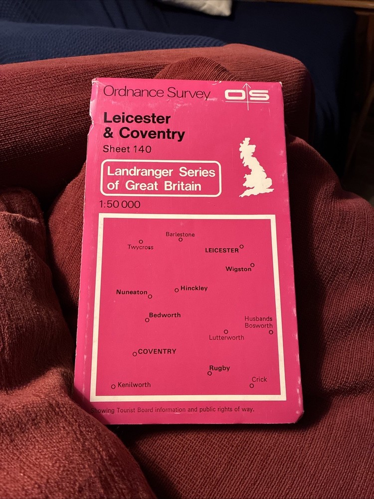 OS,Ordnance Survey, Landranger map Sheet 140, Leicester & Coventry