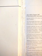 AA 20th EDITION AUG 1997 MOTORIST’S ATLAS OF BRITAIN MAPS ROUTES MILEAGE TOWNS.