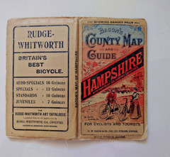Bacon’s County Map & Guide Hampshire For Cyclists & Tourists on Cloth