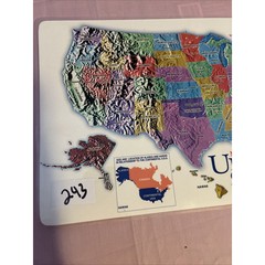 Map United States Laminated Placemat Education Homeschool 17×12″ Poster Capitals