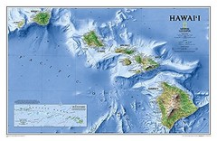 NATIONAL GEOGRAPHIC: HAWAII WALL MAP – LAMINATED (34.75 X **BRAND NEW**
