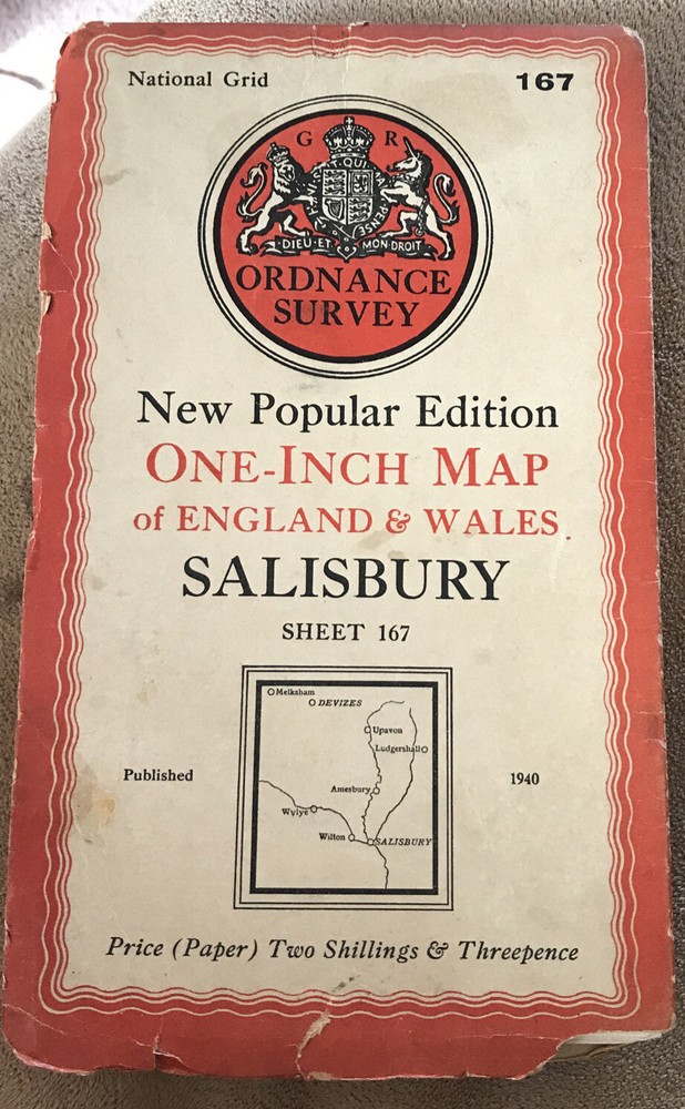 Salisbury OS New Popular Edition Sheet 167 Paper 1940.