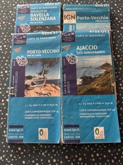 Corsica France IGN Cartes de Randonee Ajaccio, Porto-Vecchio, Bavella Maps