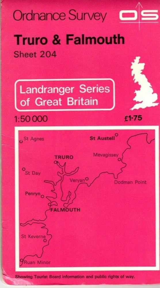 ORDNANCE SURVEY LANDRANGER MAP 204 – Truro & Falmouth