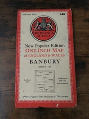 One Inch Ordnance Survey Map Sheet 145 BANBURY 1946 – Paper Vintage Foldout